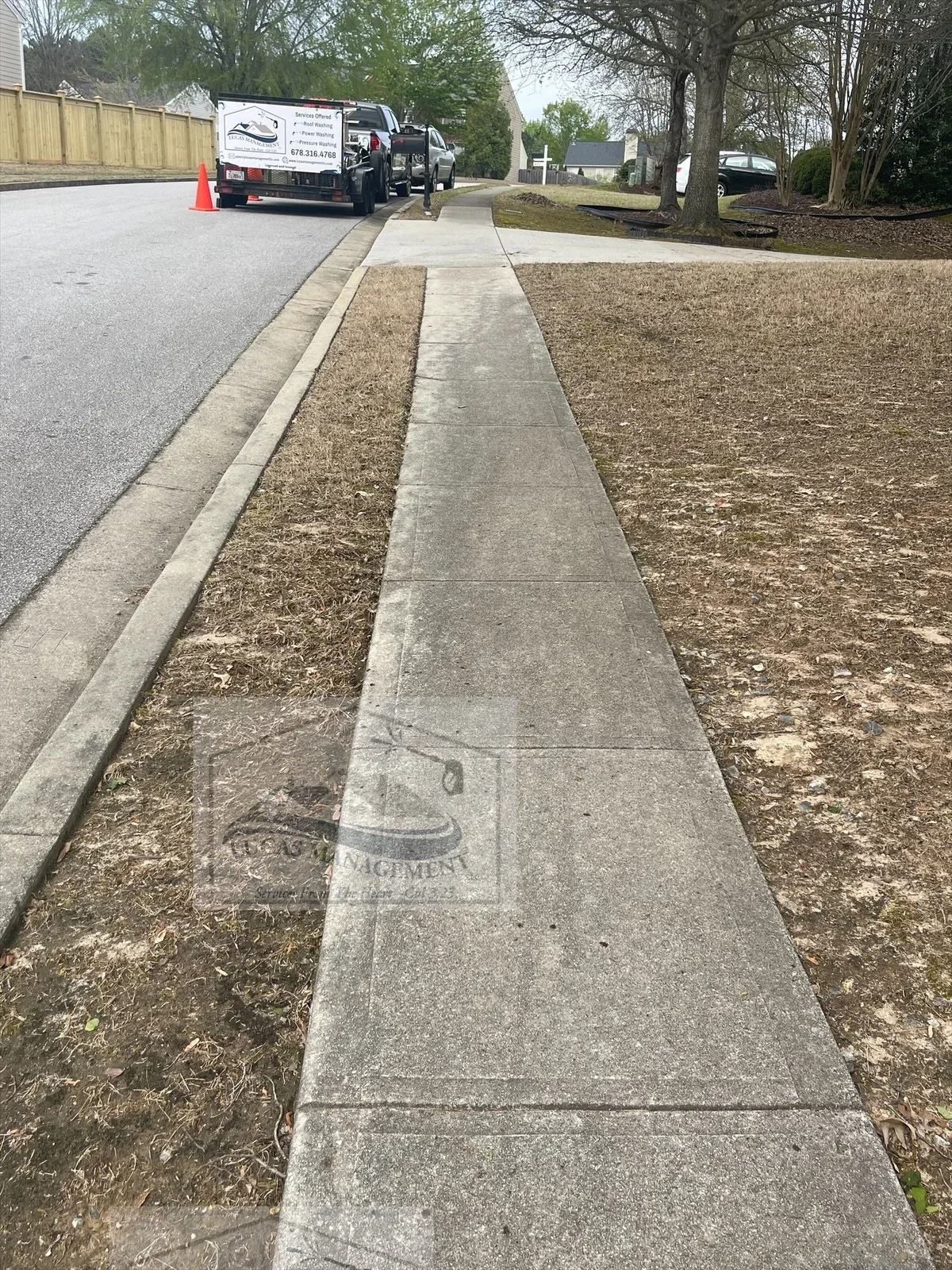 Sidewalk Cleaning before