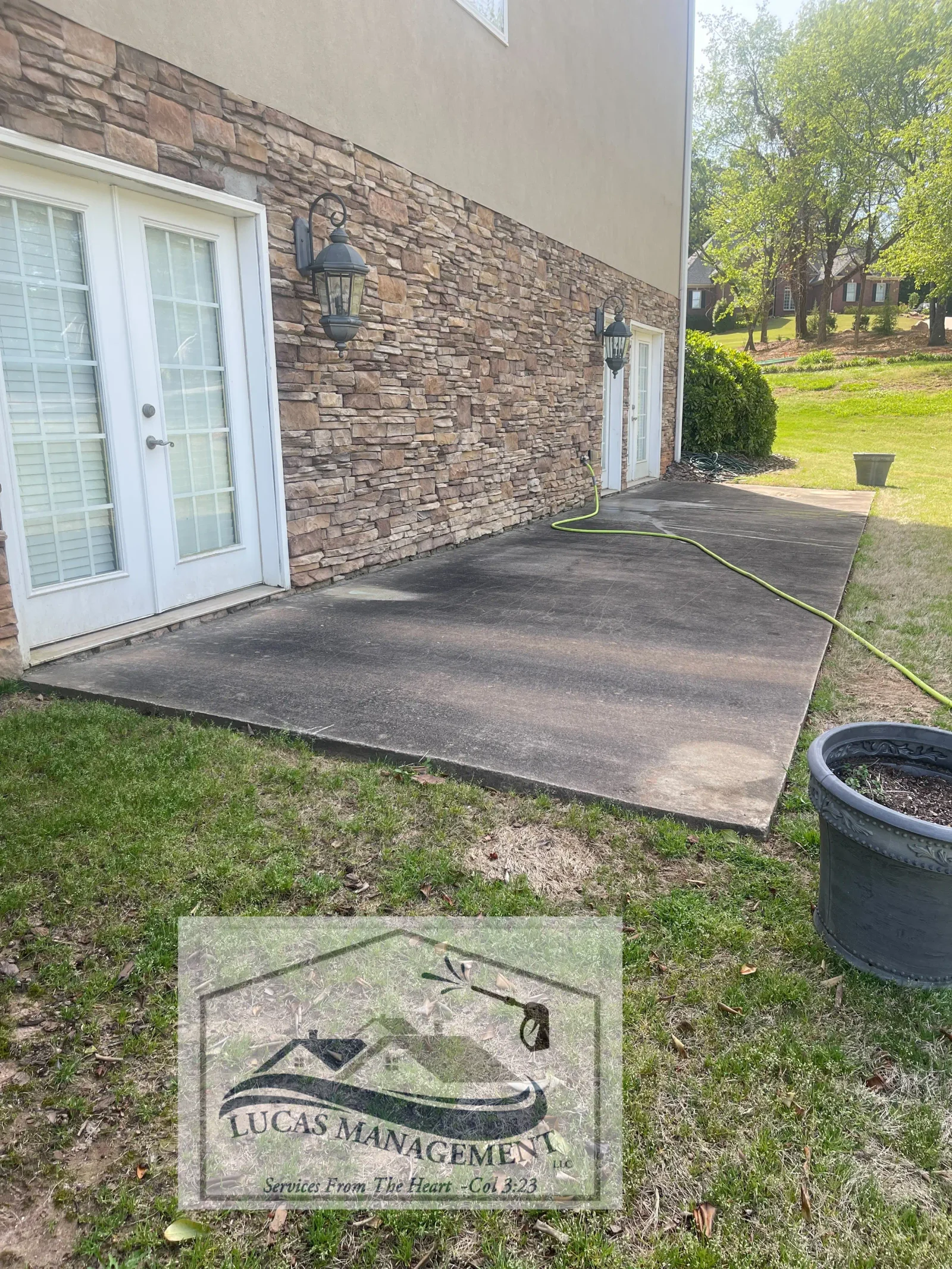 Patio Cleaning before