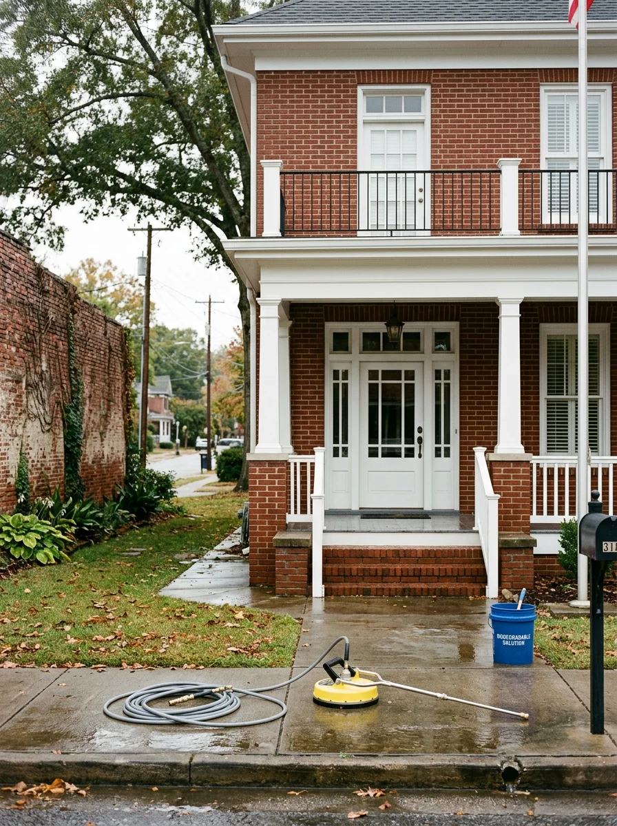 Soft washed historic home exterior in downtown Jefferson, GA